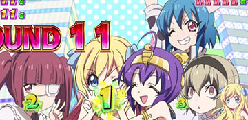 邪神ちゃんドロップキック ゆりねバトルのラウンド開始画面「邪神ちゃん+4人」(5戦継続濃厚)
