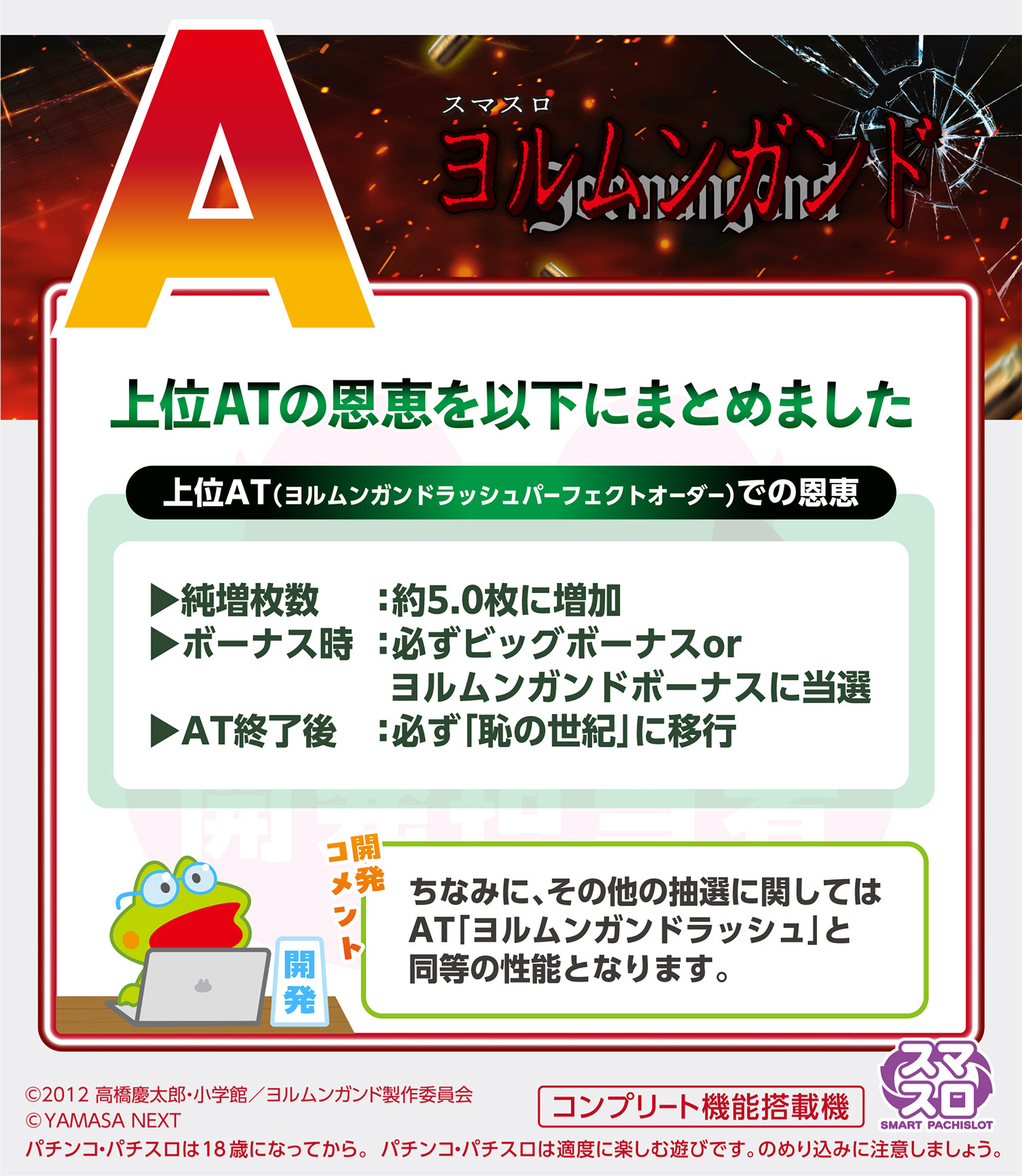 上位AT ヨルムンガンドラッシュ パーフェクトオーダー 恩恵 ヤマサ公式回答