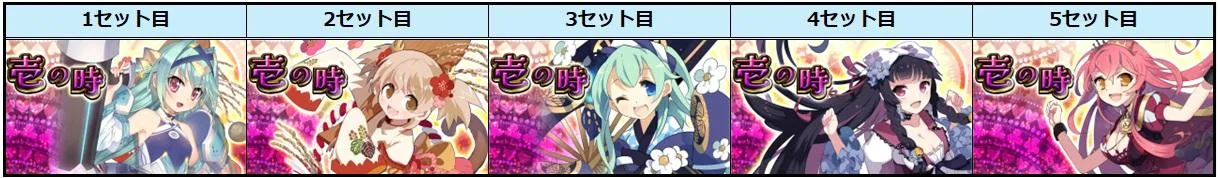 L戦国コレクション6 AT中のデフォルト扉絵 1セット目=最上 2セット目=秀吉 3セット目=家康 4セット目=光秀 5セット目=信長