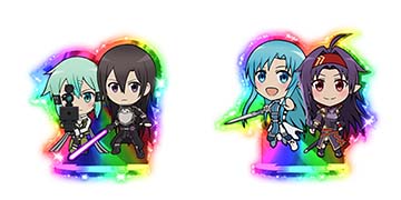 LソードアートオンラインⅡ エンディング中のミニキャラ:シノン＆キリト/アスナ＆ユウキ(2キャラ同時)