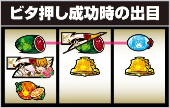 Lパチスロ うみねこのなく頃に2 同色BB / 異色BBの打ち方:ビタ押し成功時の出目